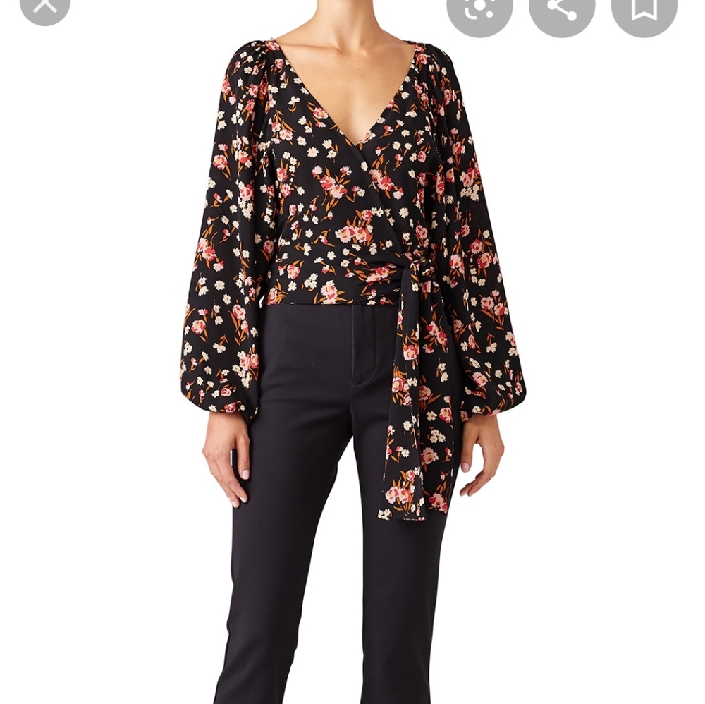 NWOT A.L.C.  Carla Floral silk wrap blouse